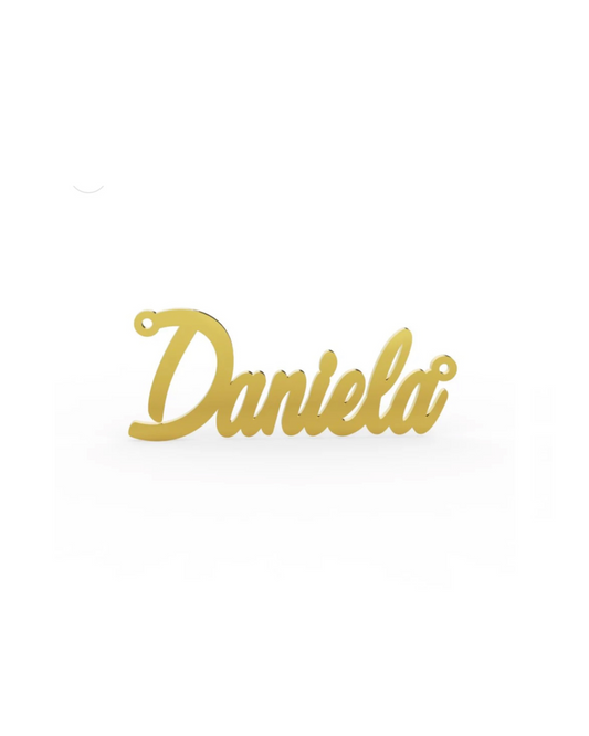 14K Cursive Solid Gold Custom Name Pendant