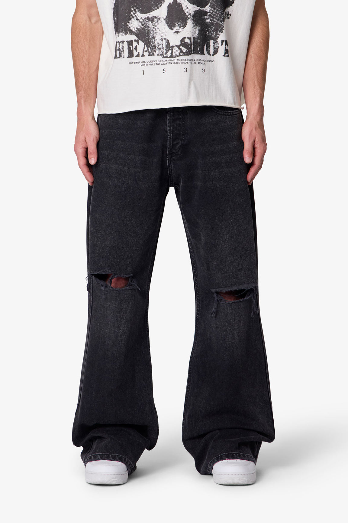 Blk Distressed Denim