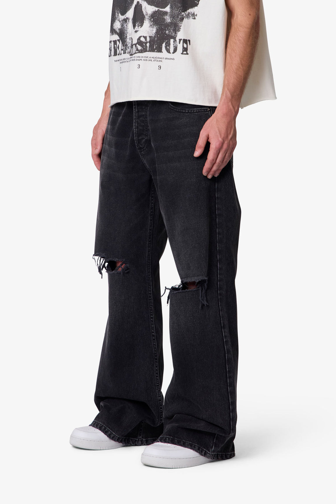 Blk Distressed Denim